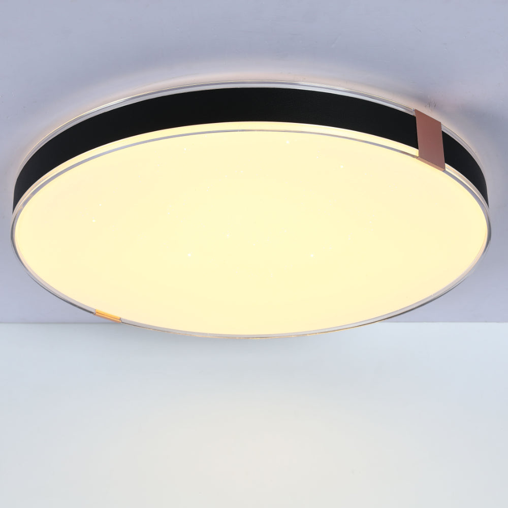 Modern Flush Ceiling Lights with Black Frame and Bronze/Copper Accents, LED Flush Ceiling Light, TEKLED 10