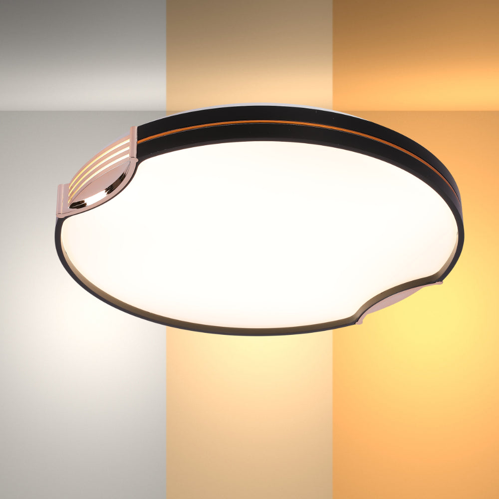 Modern Flush Ceiling Lights with Black Frame and Bronze/Copper Accents, LED Flush Ceiling Light, TEKLED 2