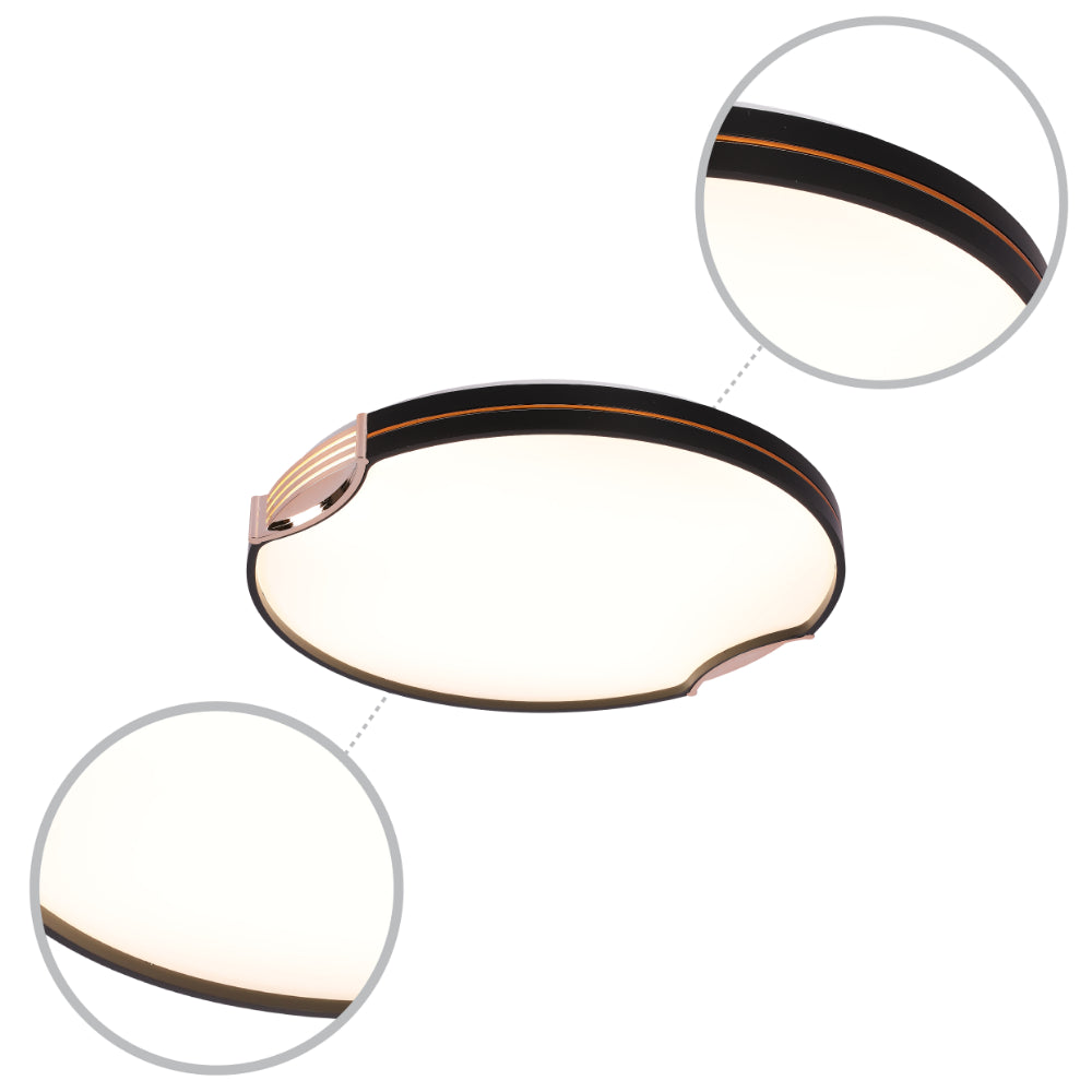 Modern Flush Ceiling Lights with Black Frame and Bronze/Copper Accents, LED Flush Ceiling Light, TEKLED 17