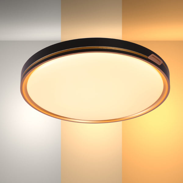 Modern Flush Ceiling Lights with Black Frame and Bronze/Copper Accents, LED Flush Ceiling Light, TEKLED 3