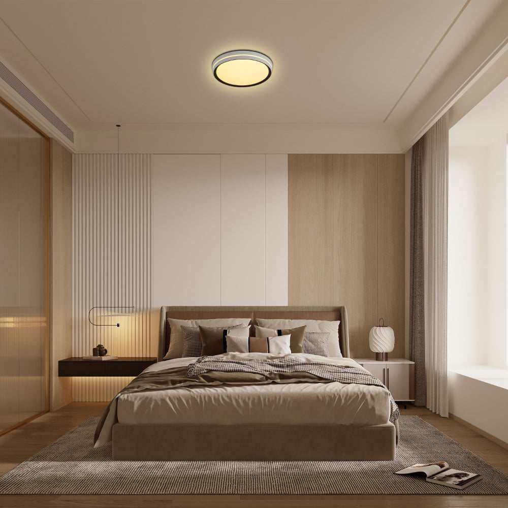 Modern Flush Mount Ceiling Light with Decorative Ring Accent, LED Flush Ceiling Light, TEKLED 7