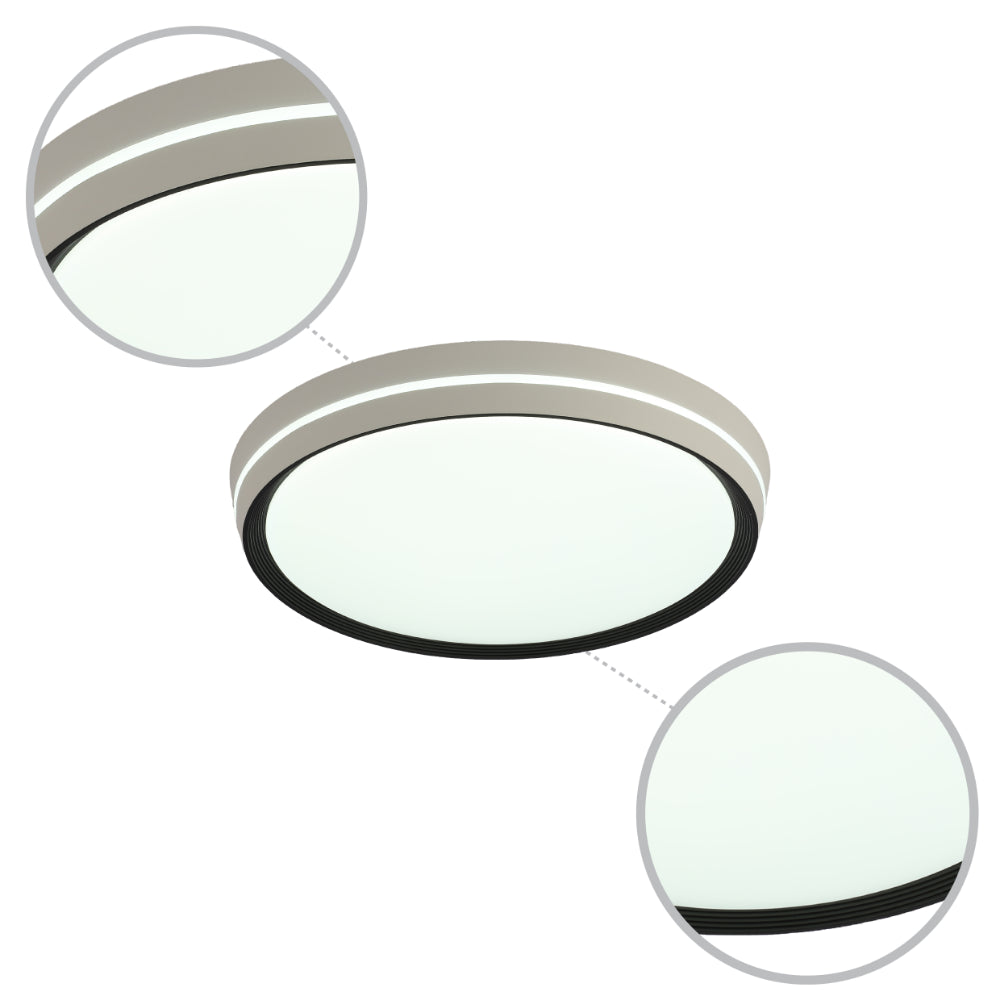 Modern Flush Mount Ceiling Light with Decorative Ring Accent, LED Flush Ceiling Light, TEKLED 11