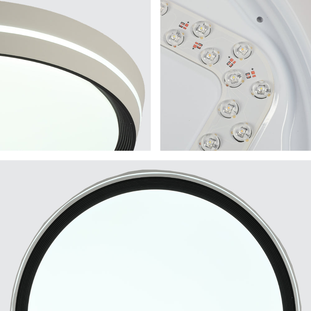 Modern Flush Mount Ceiling Light with Decorative Ring Accent, LED Flush Ceiling Light, TEKLED 13