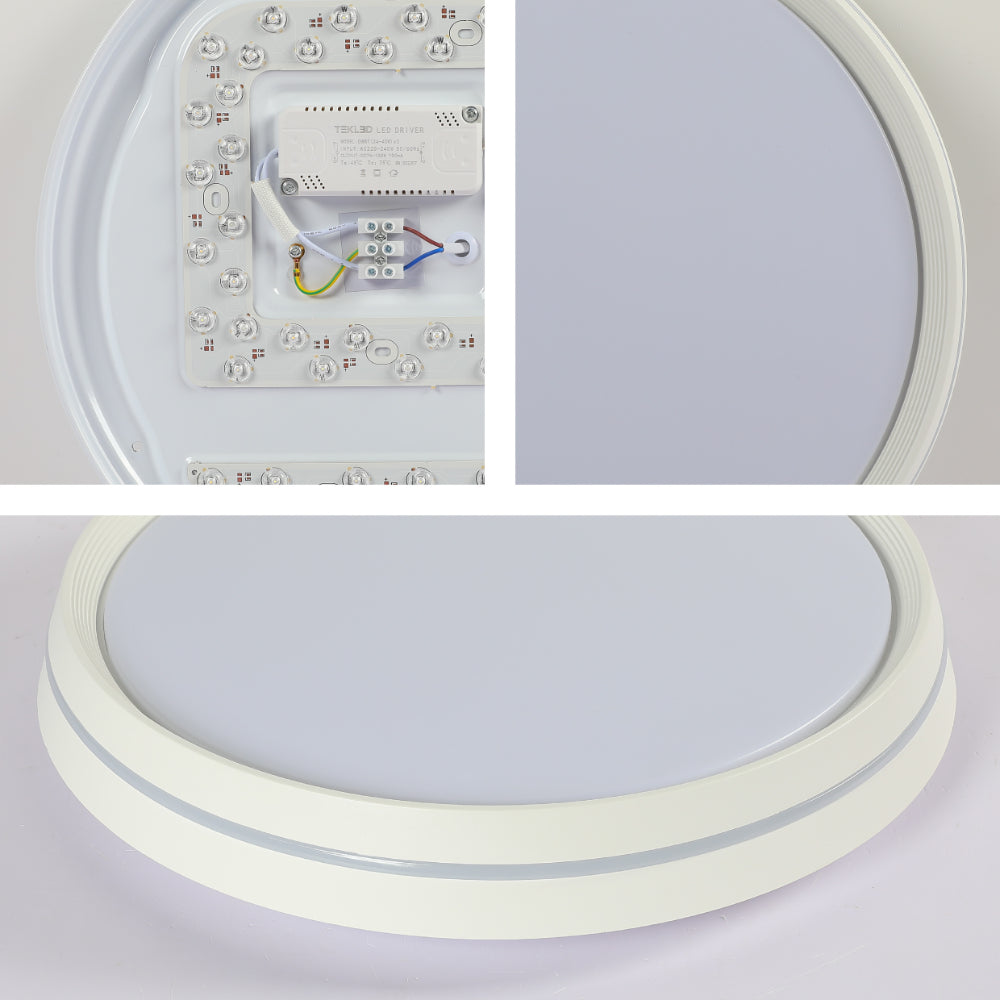 Modern Flush Mount Ceiling Light with Decorative Ring Accent, LED Flush Ceiling Light, TEKLED 14