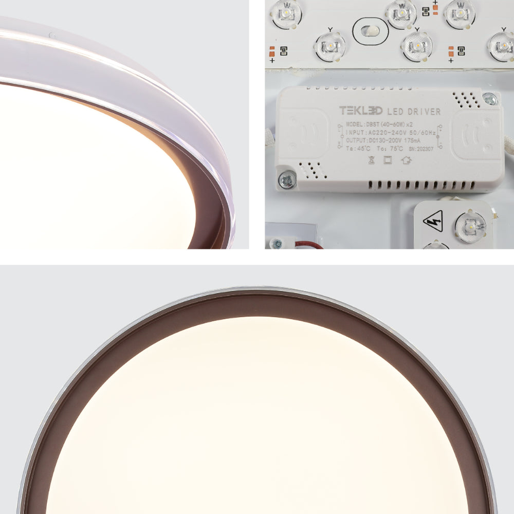 Modern Flush Mount Ceiling Light with Triple Light Diffusion, LED Flush Ceiling Light, TEKLED 13