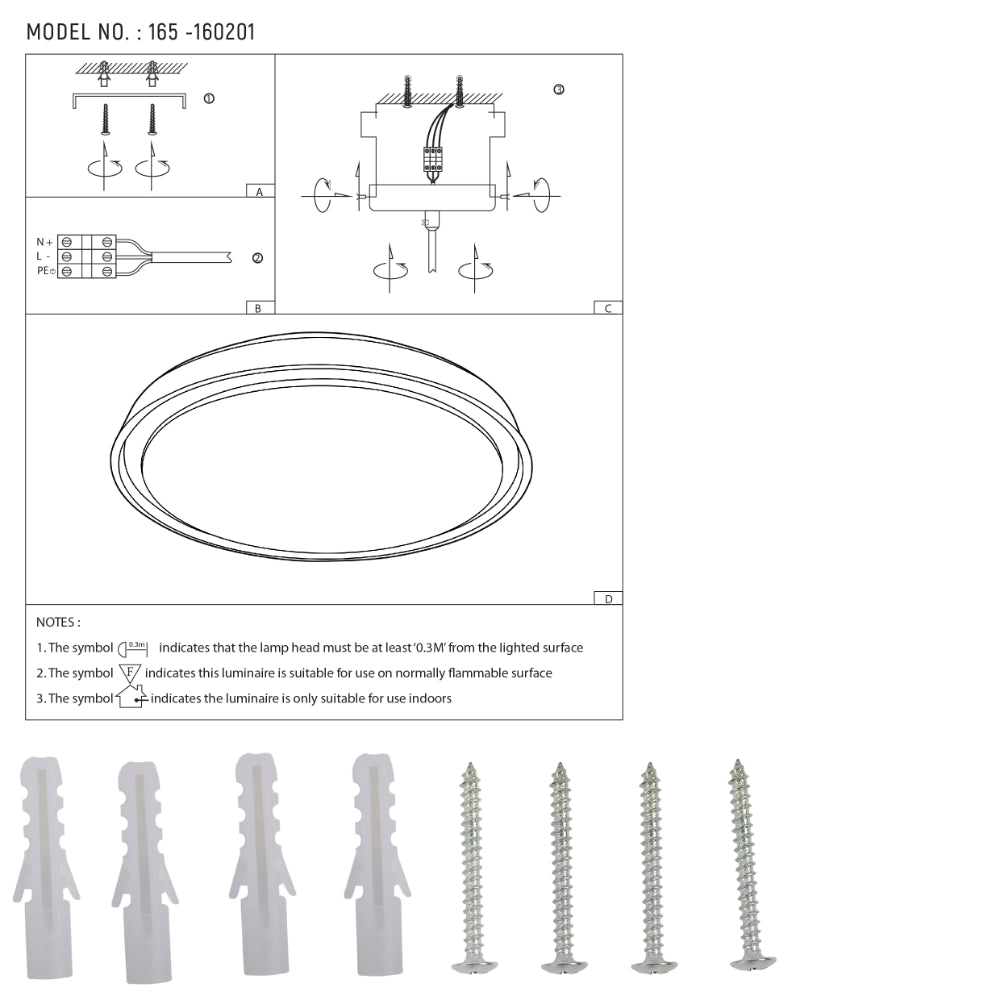 Modern Flush Mount Ceiling Light with Triple Light Diffusion, LED Flush Ceiling Light, TEKLED 15