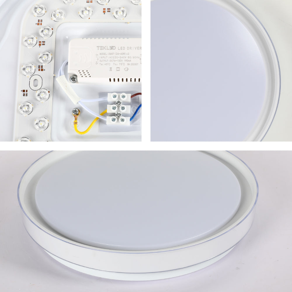 Modern Flush Mount Ceiling Light with Triple Light Diffusion, LED Flush Ceiling Light, TEKLED 14