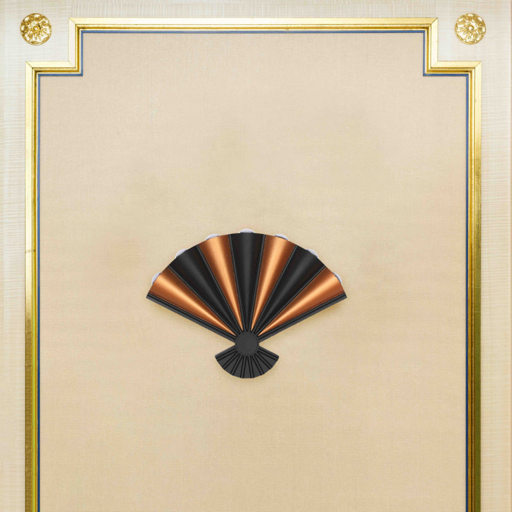 Modern Folding Fan 8 way LED Wall Light Black 3000K 8W 5