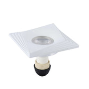 A unique square recessed light with a layered design and a bright central bulb, suitable for modern interiors.