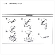 A ceiling light installation guide, showing each step to safely fit a modern downlight into a ceiling.
