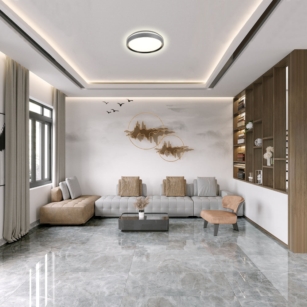 Modern Halo Effect LED Ceiling Light with Color Contrast Design, LED Flush Ceiling Light, TEKLED 8