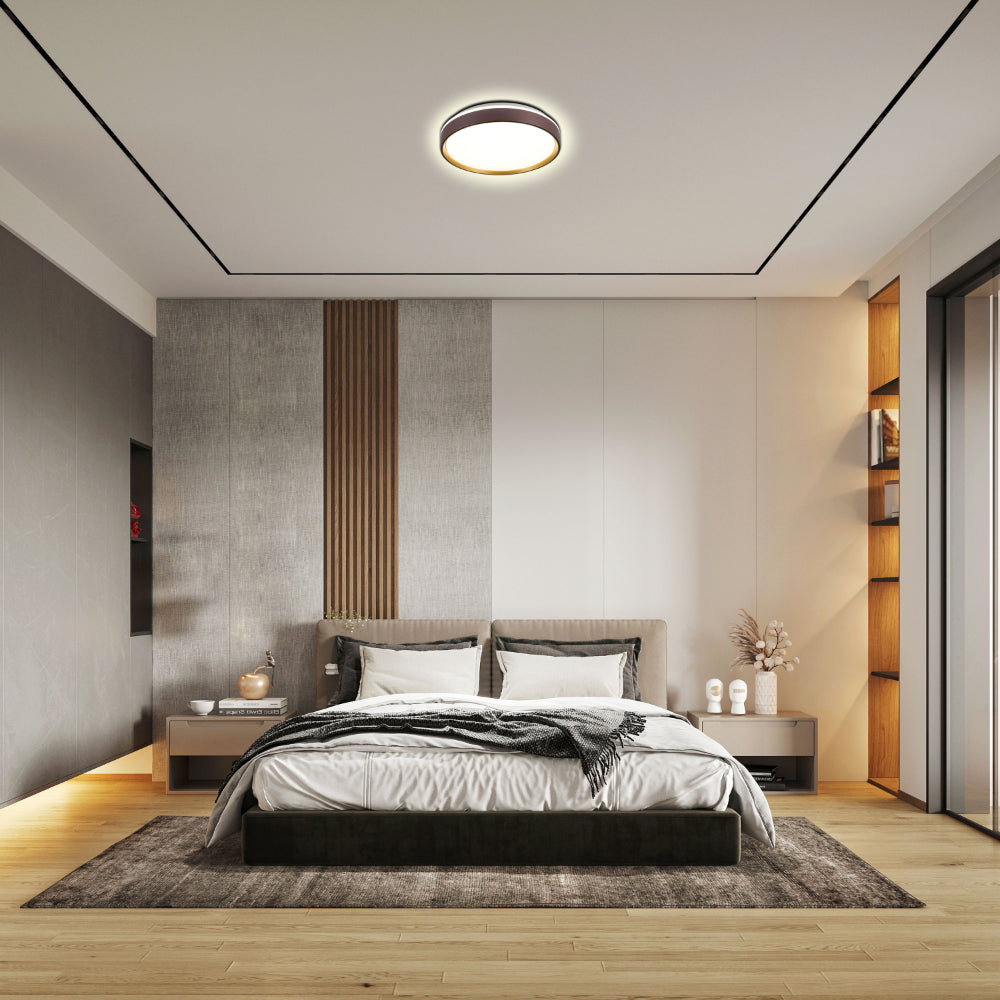 Modern Halo Effect LED Ceiling Light with Color Contrast Design, LED Flush Ceiling Light, TEKLED 12