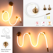 A bronze, silicone and polyester light with a neon-style bulb, wall-mounted with a warm glow.