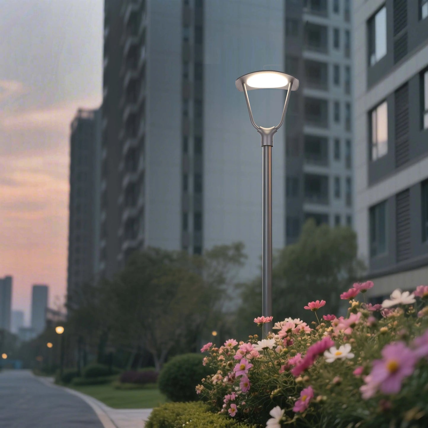 Modern Outdoor Post-Top Light - 40W - IP65 - Cool White