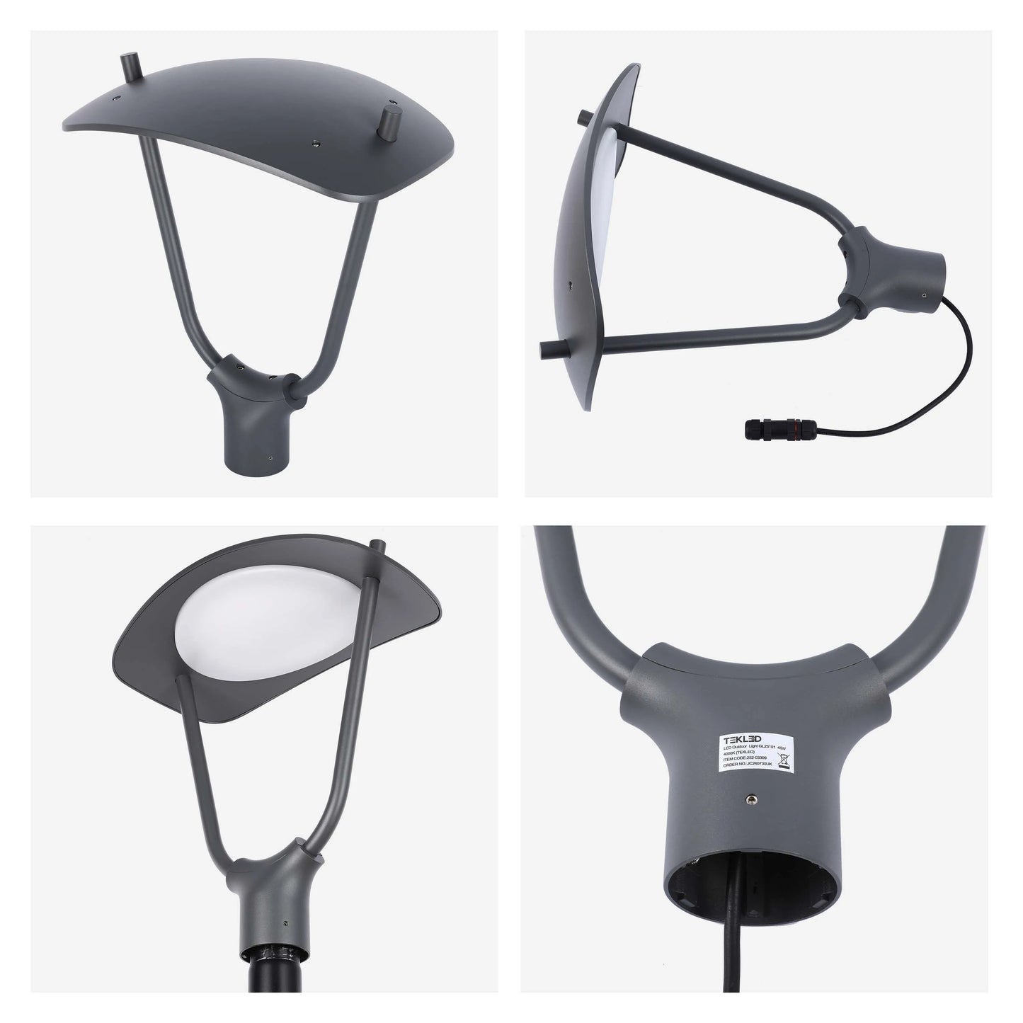 Modern Outdoor Post-Top Light - 40W - IP65 - Cool White