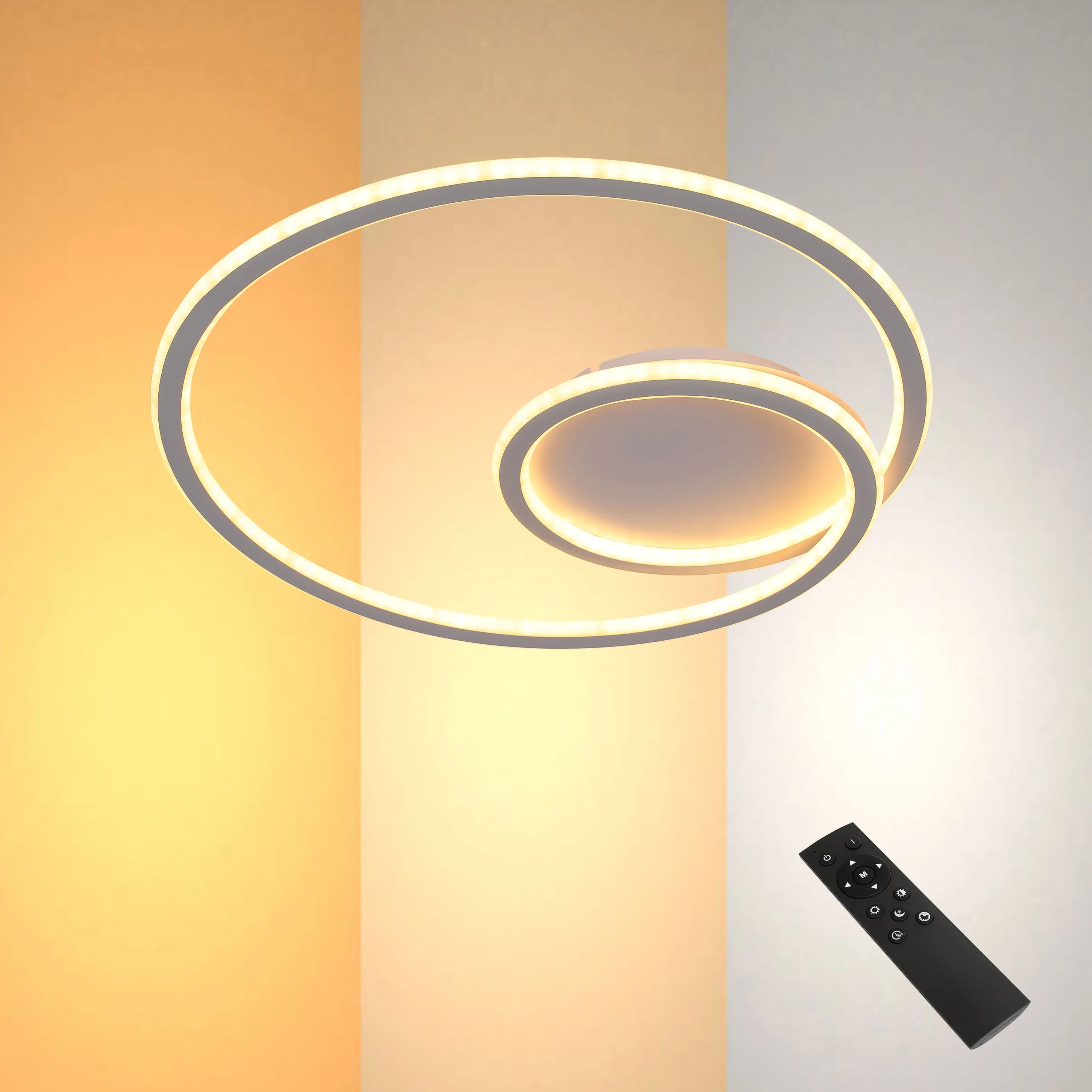 Modern Spiral LED Ceiling Light CCT Tunable and Dimmable with Remote 72W, LED Flush Ceiling Light, TEKLED