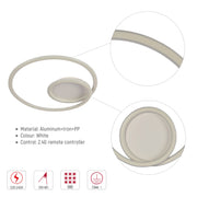 Modern Spiral LED Ceiling Light CCT Tunable and Dimmable with Remote 72W, LED Flush Ceiling Light, TEKLED