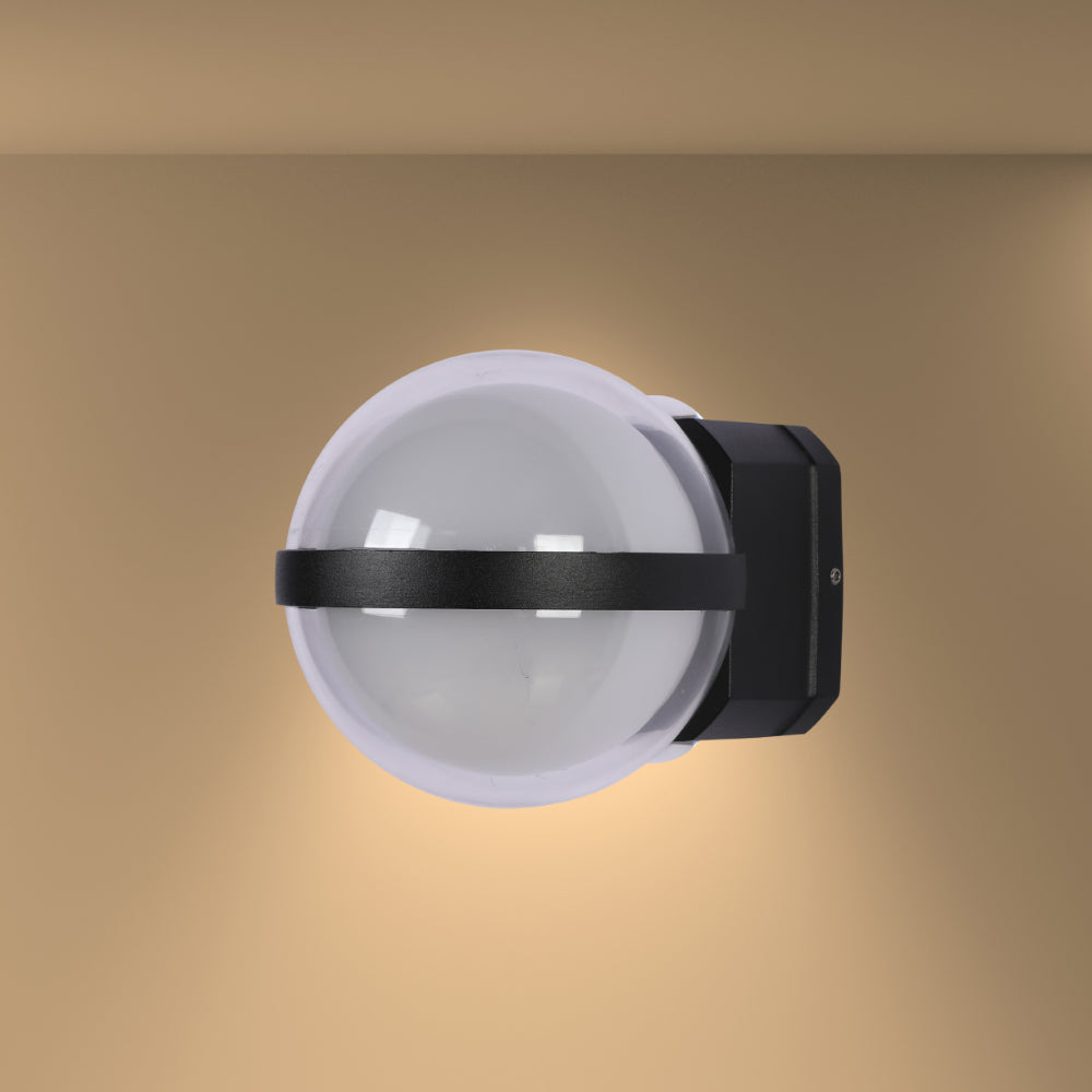 Modern Triple-source Up Down Decorative and Ball LED Wall Light Black 4000K 12W 2