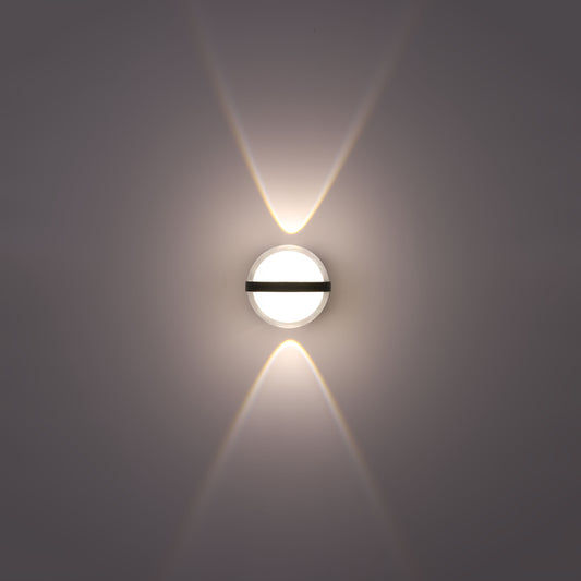 Modern Triple-source Up Down Decorative and Ball LED Wall Light Black 4000K 12W 1