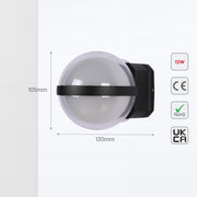 Modern Triple-source Up Down Decorative and Ball LED Wall Light Black 4000K 12W 5