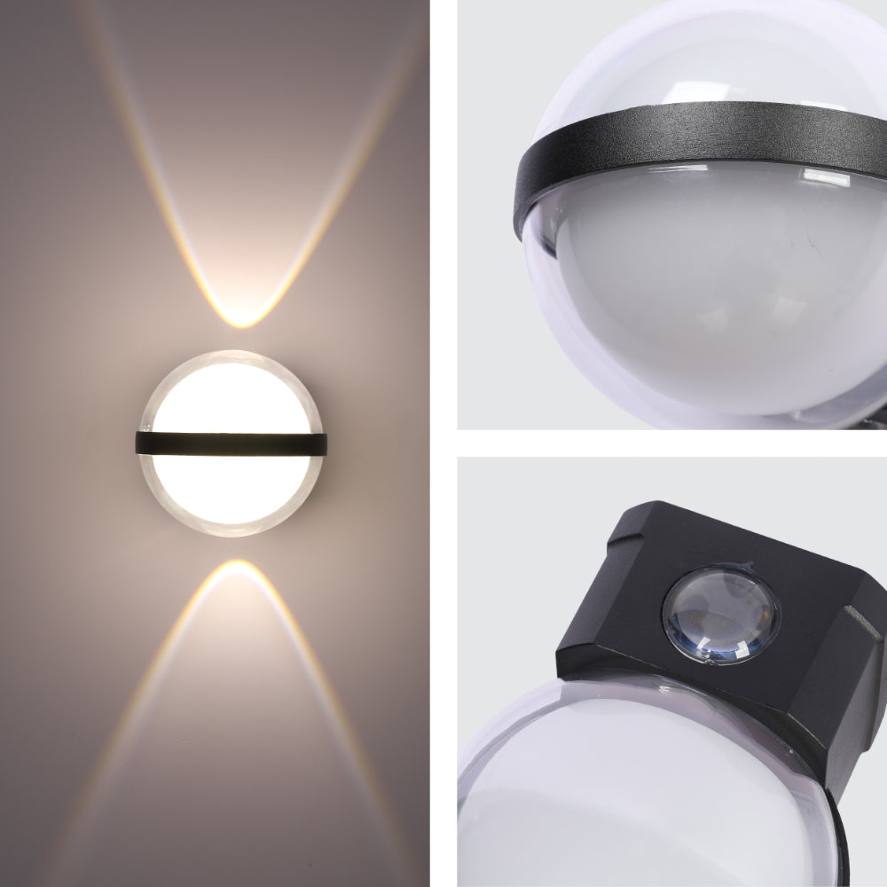 Modern Triple-source Up Down Decorative and Ball LED Wall Light Black 4000K 12W 7