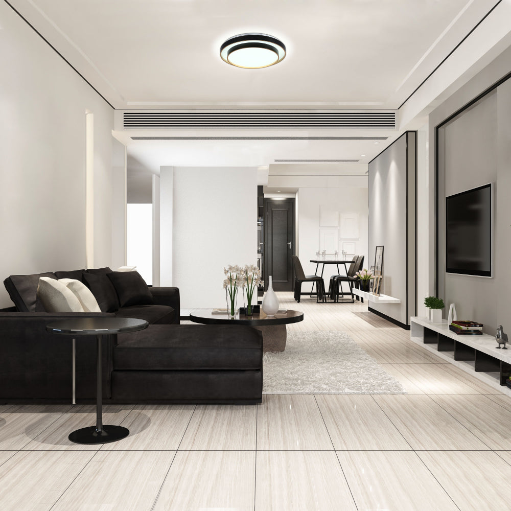 Modern Two-Layer LED Flush Mount Ceiling Light with Remote Control, LED Flush Ceiling Light, TEKLED 4