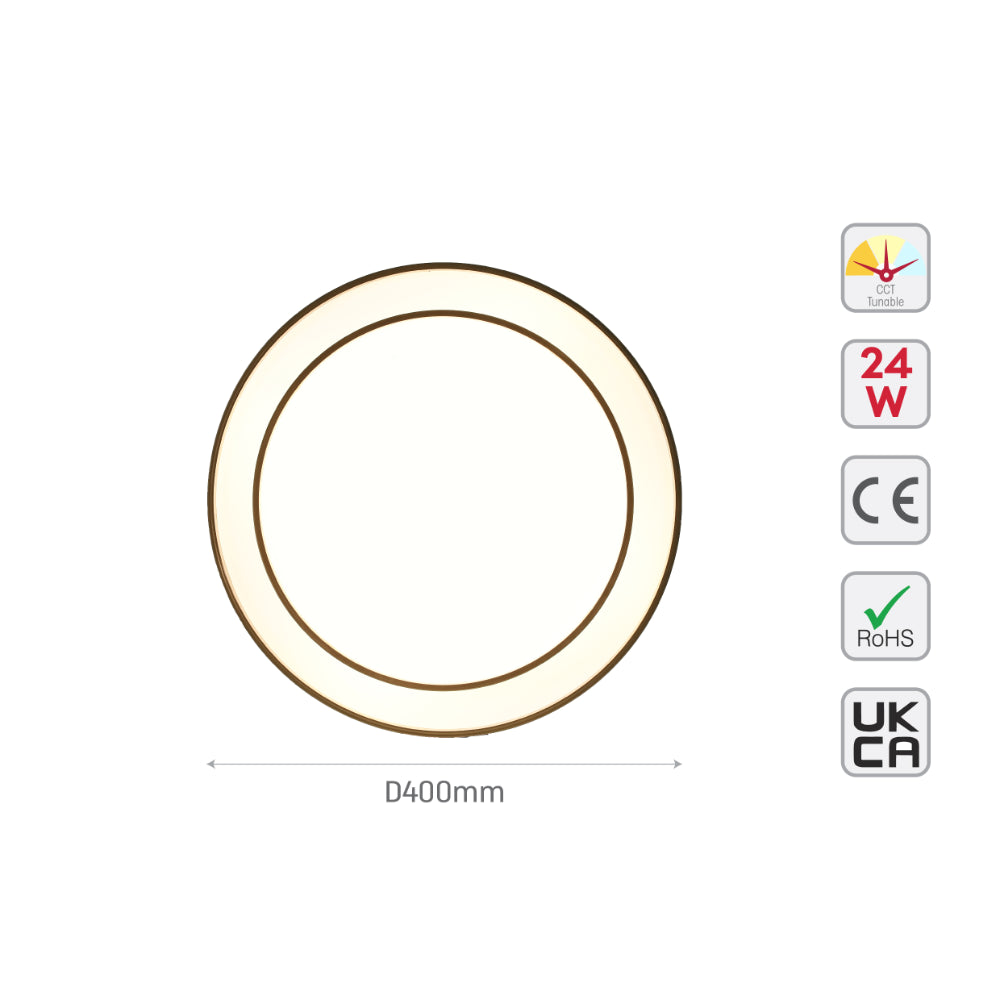 Modern Two-Layer LED Flush Mount Ceiling Light with Remote Control, LED Flush Ceiling Light, TEKLED 10