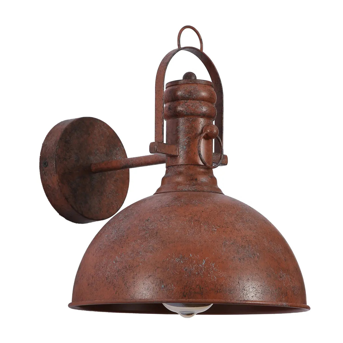 Mian image of Old Brown Metal Dome Wall Light E27 Fitting