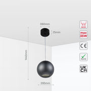 Orb Pendant Downlight GU10 Grey, Pendant Downlight, TEKLED 13