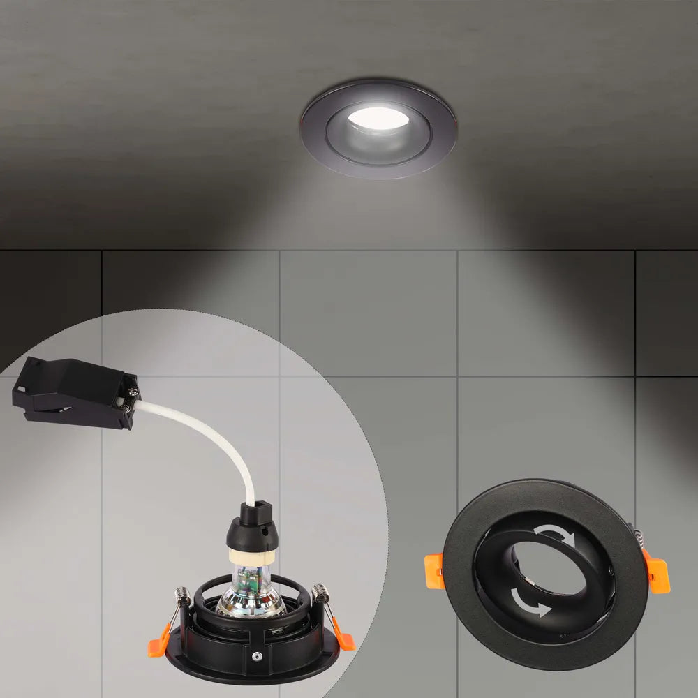 Details of the Orbit Tilt GU10 Recessed  Downlight-143-03998