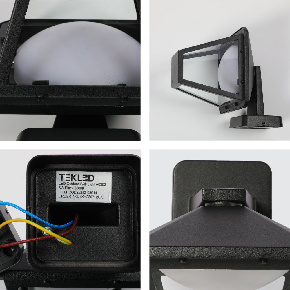 Paravento LED Outdoor Lantern Wall Light 6W Black 3000K 14