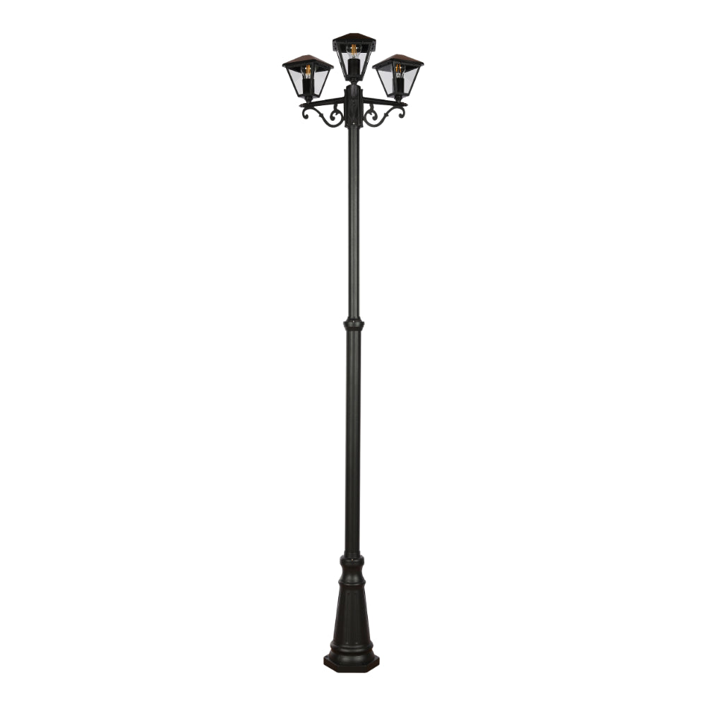 Paravento Outdoor Garden Pathway Lamp Post Top 3 Light Black 1