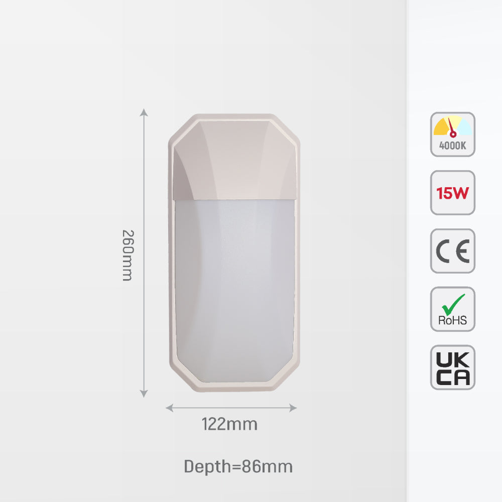 Plastic LED Outdoor Wall Light 15W 9