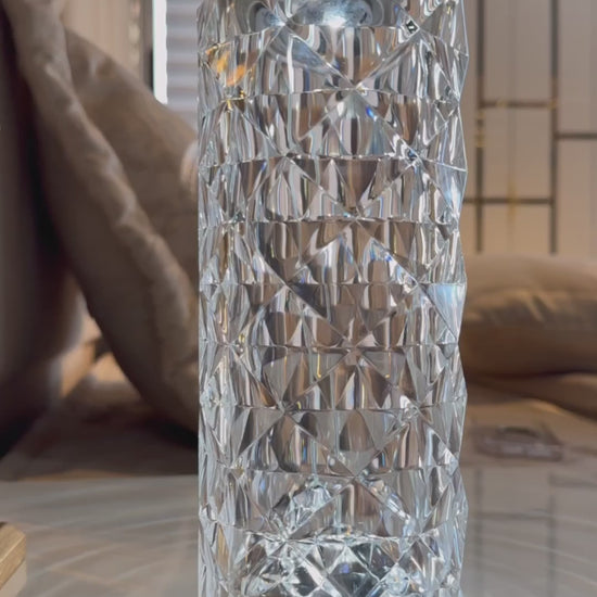 Crystal Beam Rechargeable Cylinder Table Lamp | Bedside Lamp