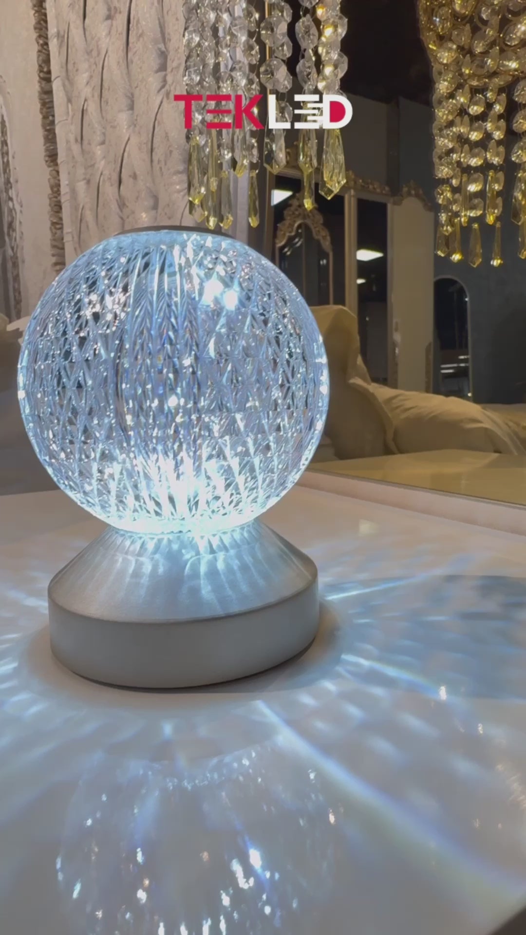 Illumina Sphere Touch: Rechargeable Spherical LED Table Lamp | Bedside Lamp