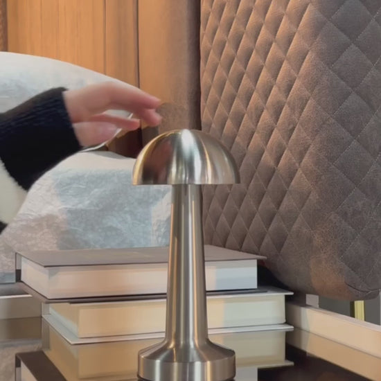 Rechargeable Steel Mushroom Table Lamp | Bedside Lamp