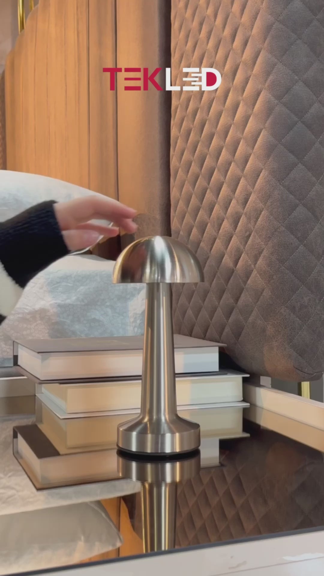 Rechargeable Steel Mushroom Table Lamp | Bedside Lamp