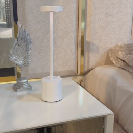 Sleek portable rechargeale led table lamp with cct change and dimming