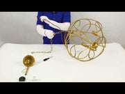Gold Aluminium Bronze or Black Globe Cage Pendant Chandelier Ceiling Light E14