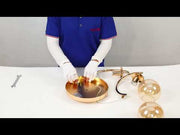 Amber or Smoky Glass Globe Crescent Gold or Chrome Metal Modern Ceiling Pendant Light
