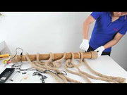 Farmhouse Rustic Bamboo and Hemp Rope Rod Ceiling Chandelier Light 6xE27