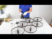 Vintage Industrial Wagon Wheel Chandelier Pendant Ceiling Light E27