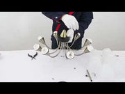 Petal Snowdrop Cone Glass Antique Brass Semi Flush Ceiling Light E27