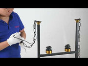 Amber Cylinder Glass Black Metal Chandelier Ceiling Light 8xE27