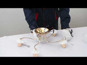 White Striped Clear Globe Gold Semi Flush Ceiling Light E27