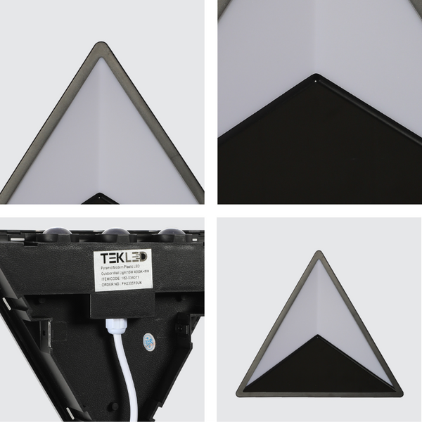 Pyramid Led Pyramid Modern Plastic LED Outdoor Wall Light 15W Cool White | TEKLED