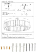 Ring Crystal Gold Flush Ceiling Chandelier Light with Remote Control 3 Colour 15
