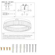 Ring Crystal Gold Flush Ceiling Chandelier Light with Remote Control 3 Colour 16
