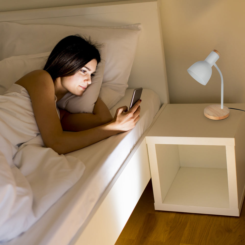 Scandinavian Inspired Table Lamp with Wooden Base 6