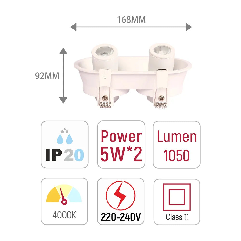 Size and technical specs of the Sentinel Compact Adjustable Gimbal Recessed LED Downlight-143-03424